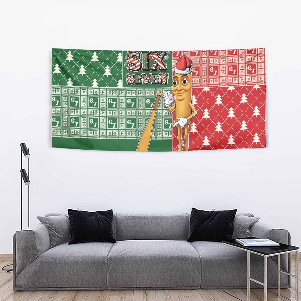 Six Seven Christmas Tapestry Funny Tung Tung Tung Sahur - Wonder Print Shop
