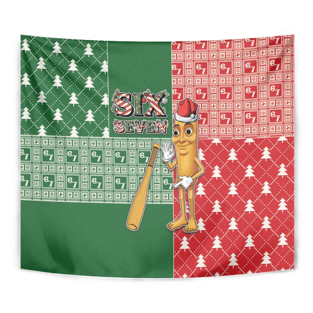 Six Seven Christmas Tapestry Funny Tung Tung Tung Sahur - Wonder Print Shop
