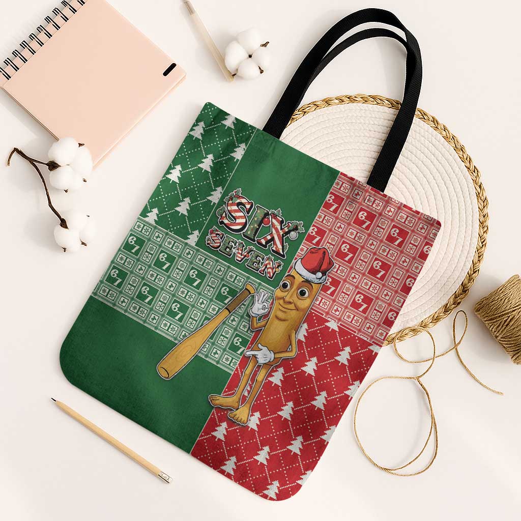 Six Seven Christmas Tote Bag Funny Tung Tung Tung Sahur - Wonder Print Shop