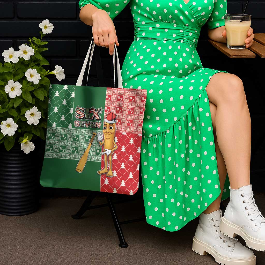 Six Seven Christmas Tote Bag Funny Tung Tung Tung Sahur - Wonder Print Shop