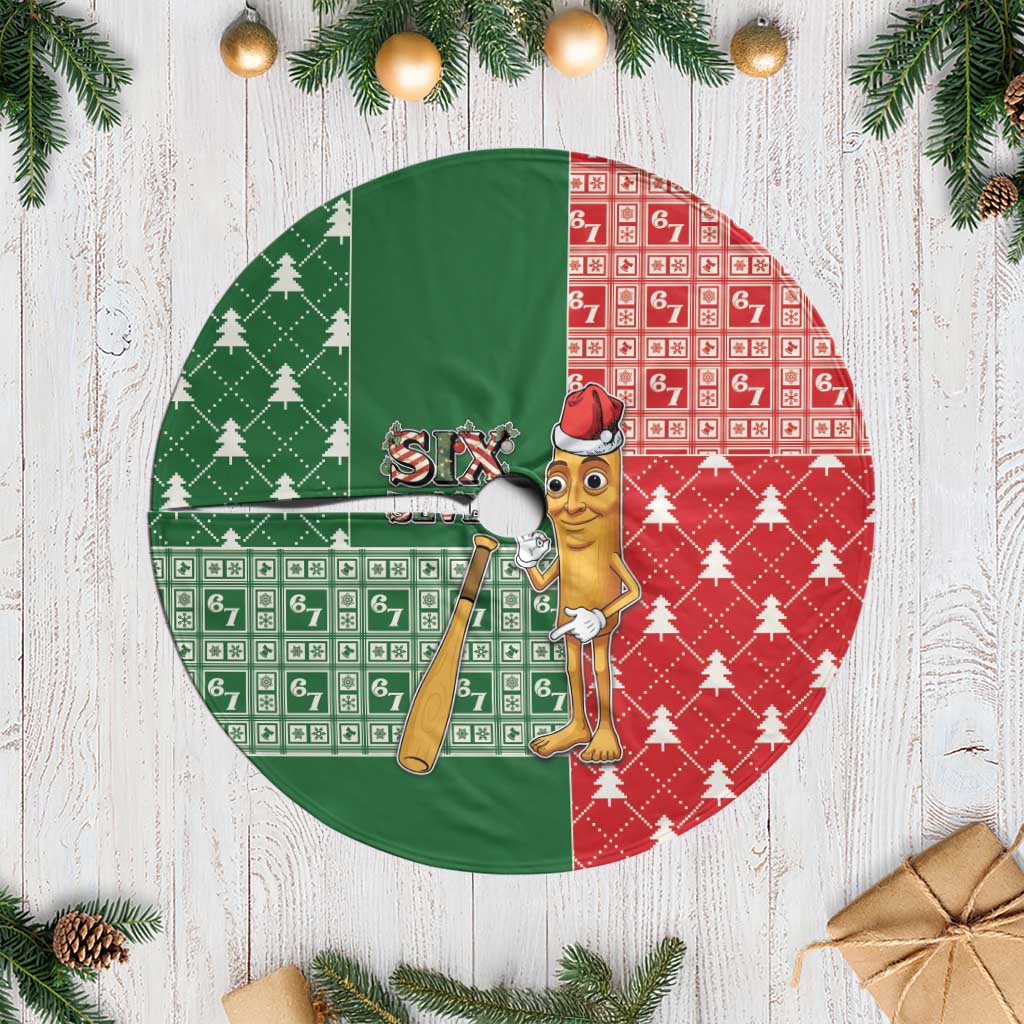Six Seven Christmas Tree Skirt Funny Tung Tung Tung Sahur - Wonder Print Shop