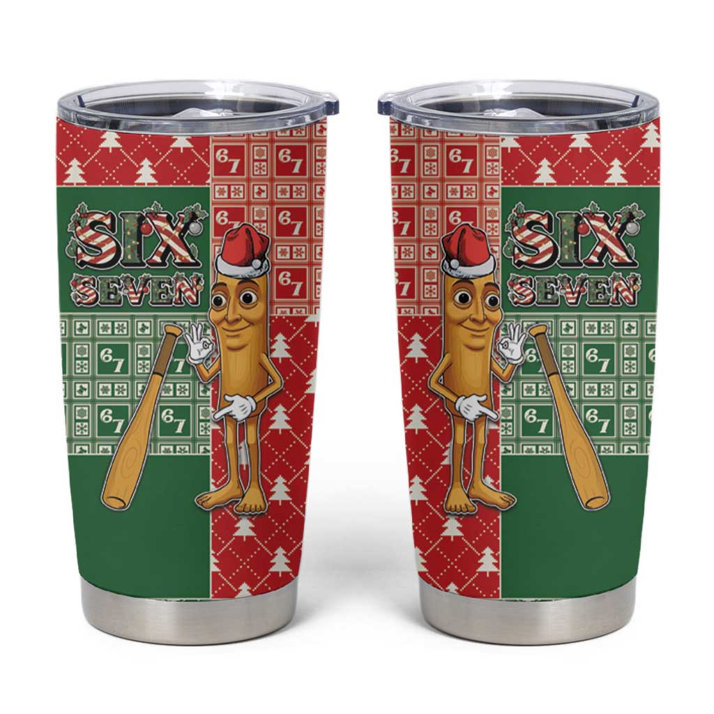Six Seven Christmas Tumbler Cup Funny Tung Tung Tung Sahur - Wonder Print Shop