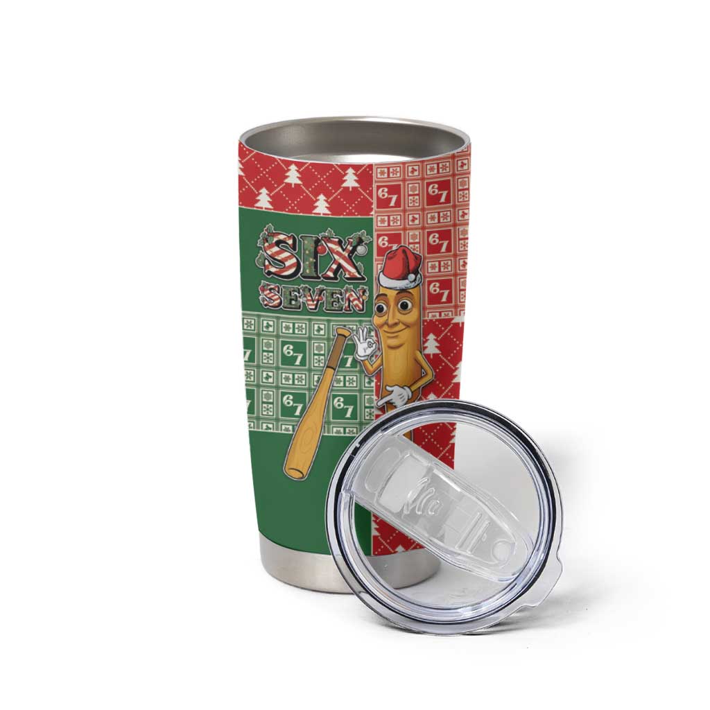 Six Seven Christmas Tumbler Cup Funny Tung Tung Tung Sahur - Wonder Print Shop