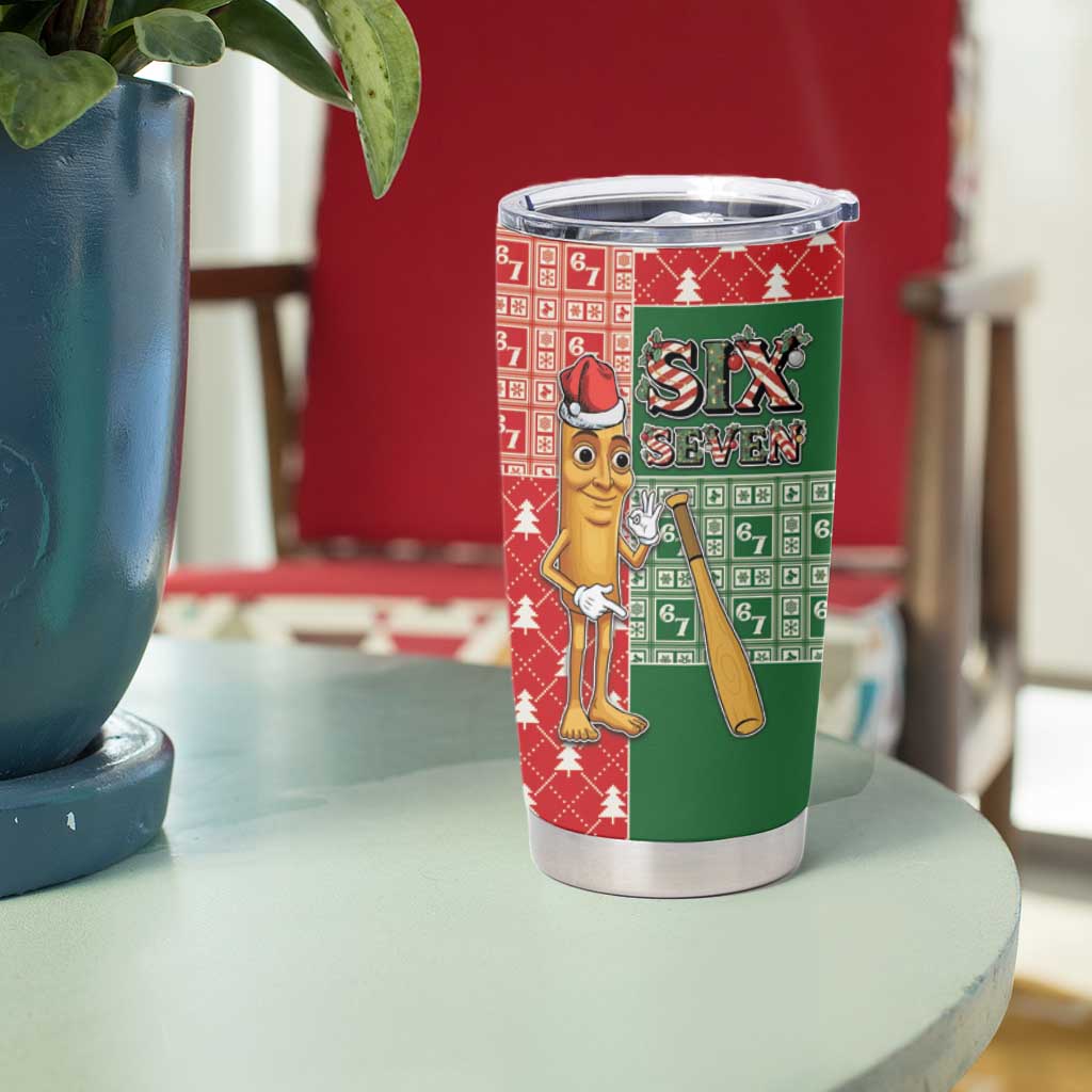 Six Seven Christmas Tumbler Cup Funny Tung Tung Tung Sahur - Wonder Print Shop