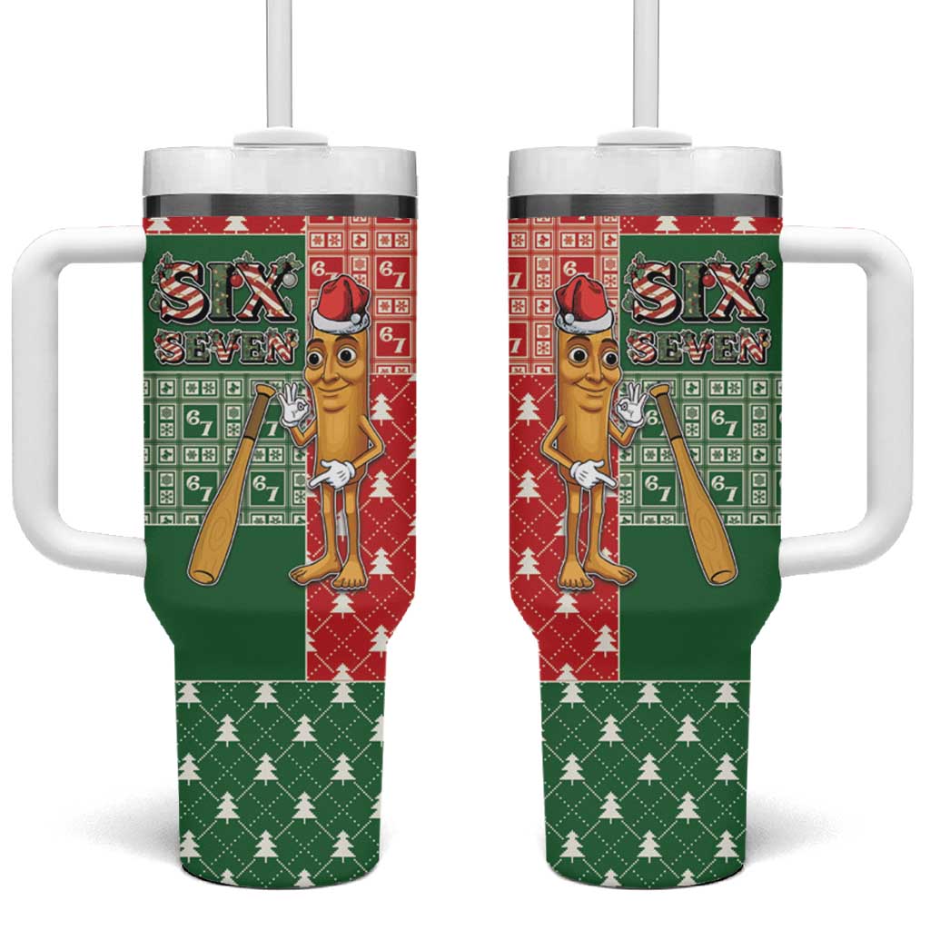 Six Seven Christmas Tumbler With Handle Funny Tung Tung Tung Sahur - Wonder Print Shop
