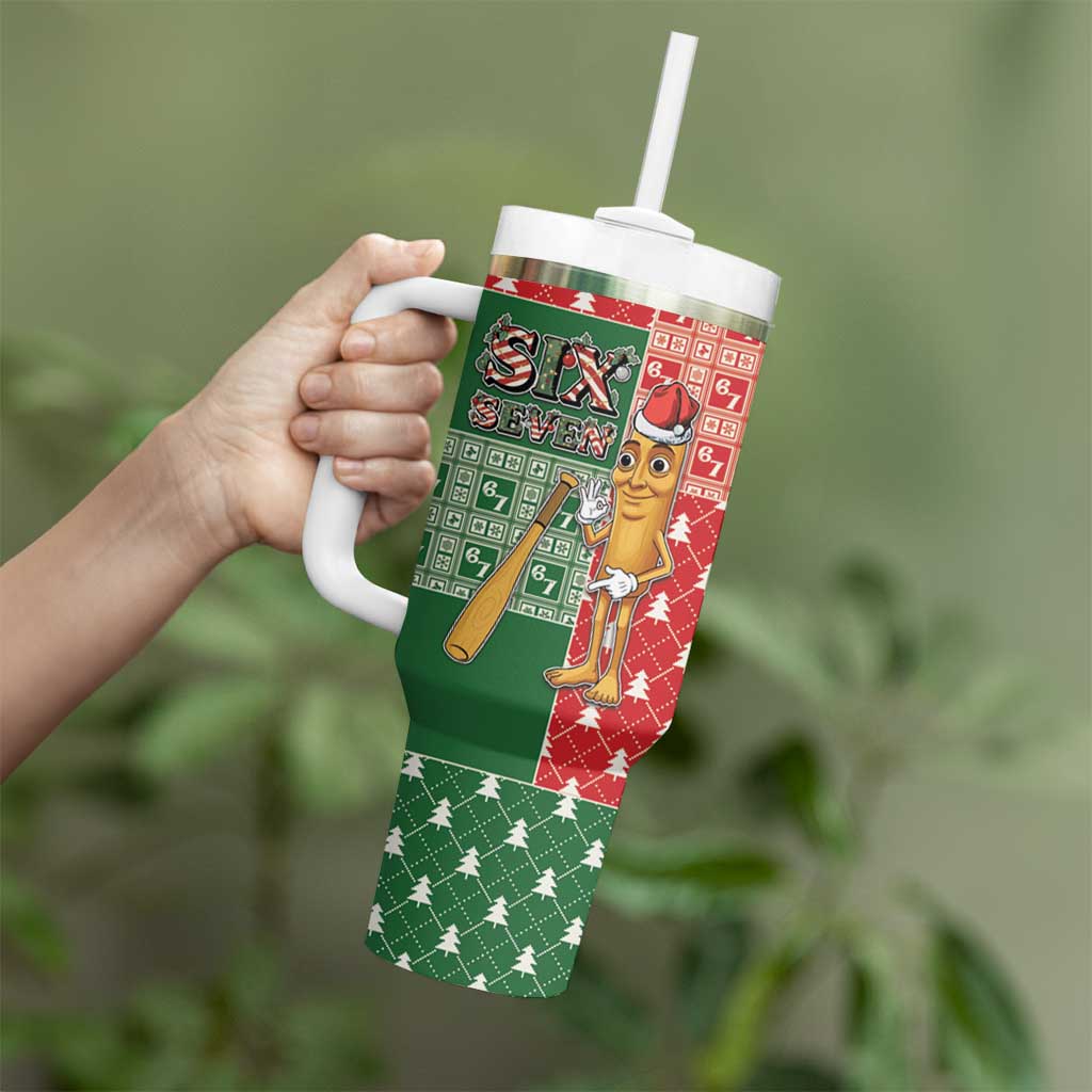 Six Seven Christmas Tumbler With Handle Funny Tung Tung Tung Sahur - Wonder Print Shop