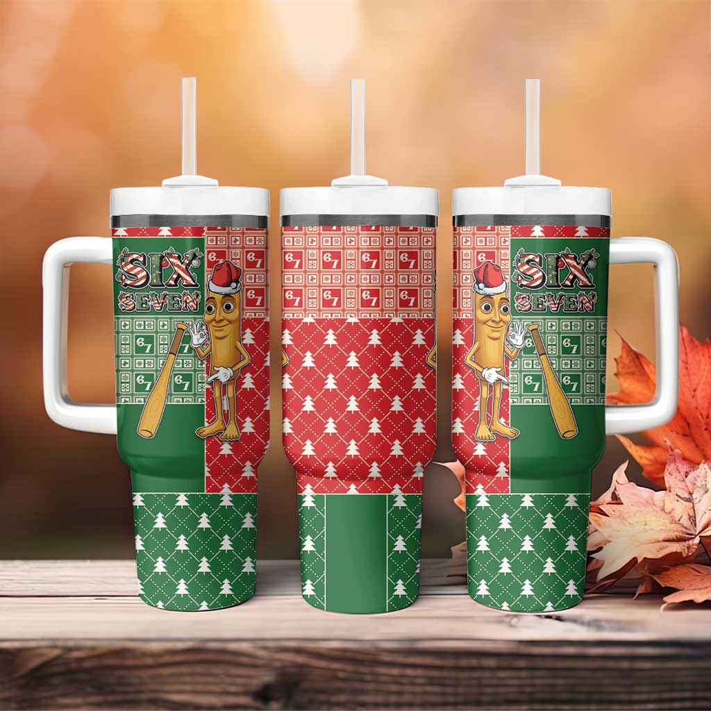 Six Seven Christmas Tumbler With Handle Funny Tung Tung Tung Sahur - Wonder Print Shop