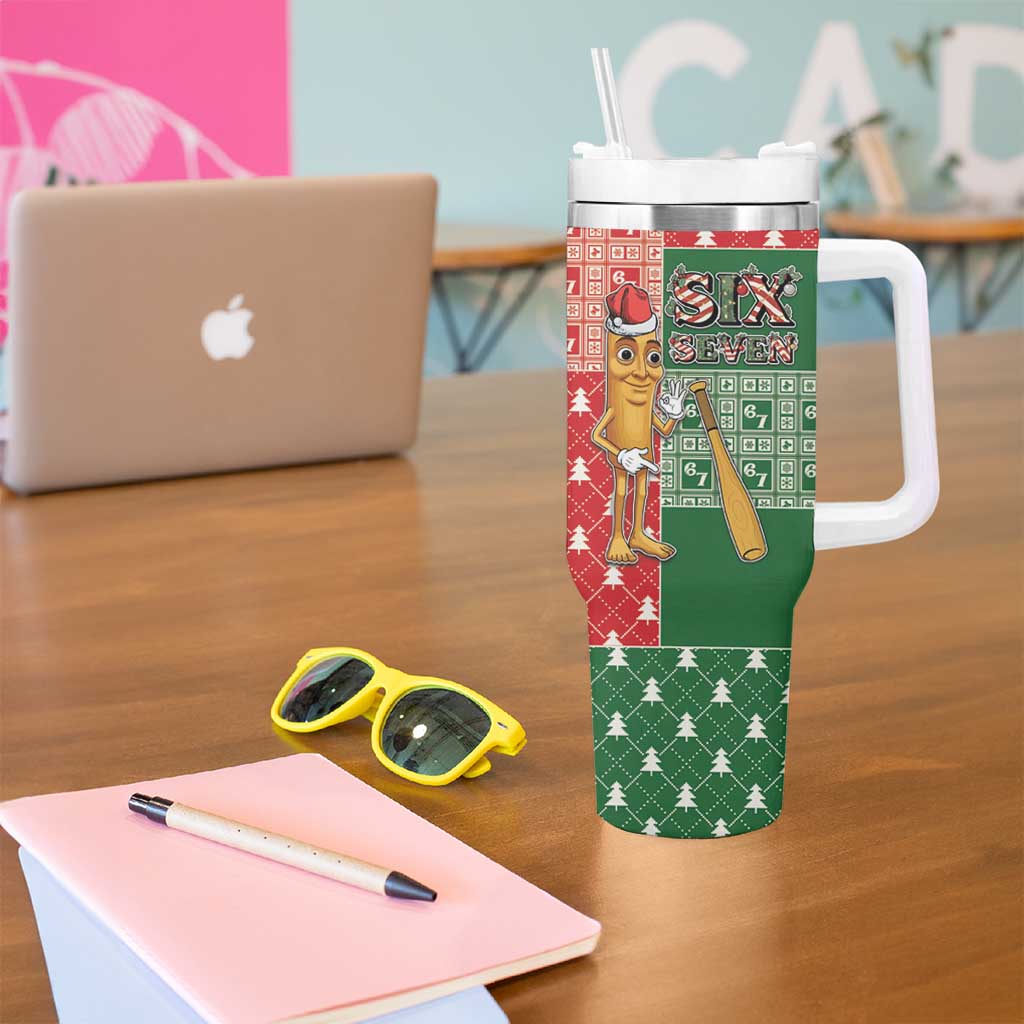 Six Seven Christmas Tumbler With Handle Funny Tung Tung Tung Sahur - Wonder Print Shop