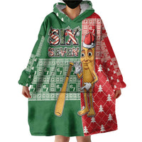 Six Seven Christmas Wearable Blanket Hoodie Funny Tung Tung Tung Sahur - Wonder Print Shop