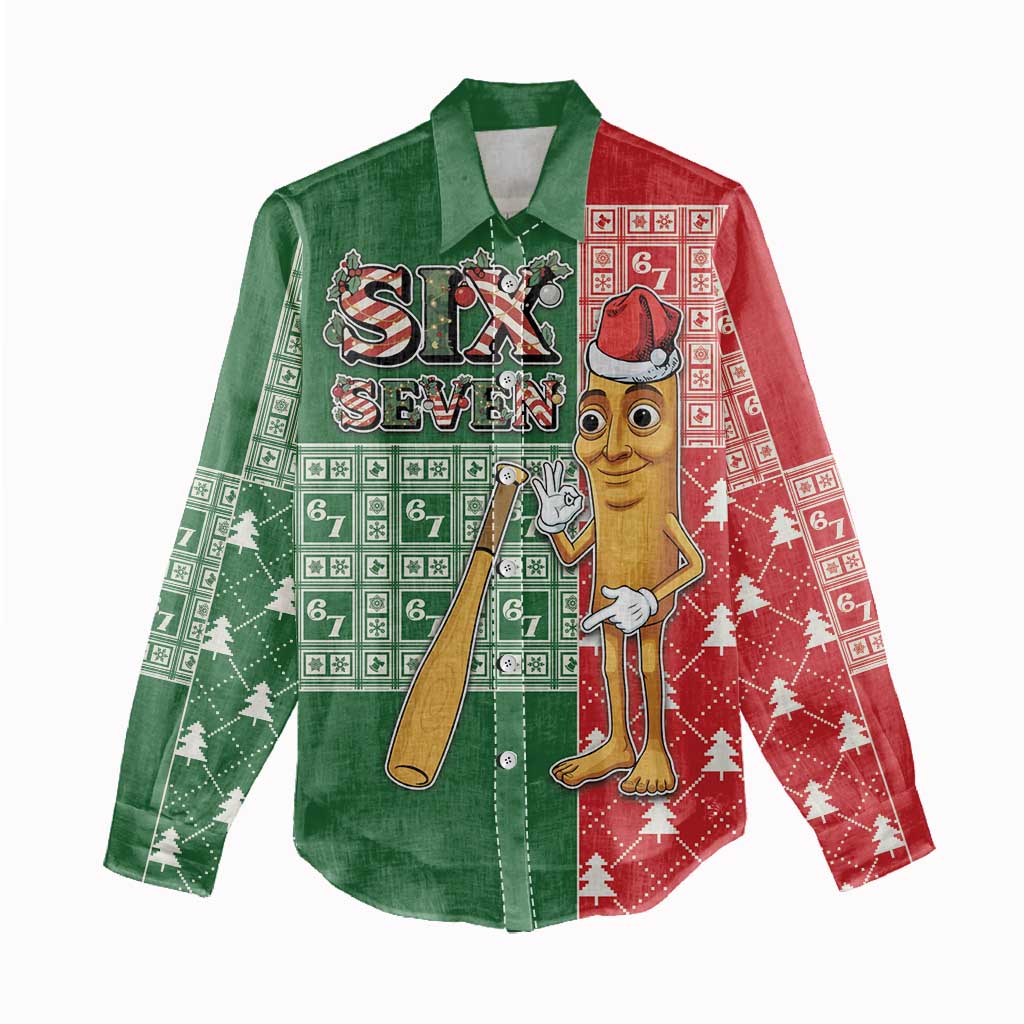 Six Seven Christmas Women Casual Shirt Funny Tung Tung Tung Sahur - Wonder Print Shop