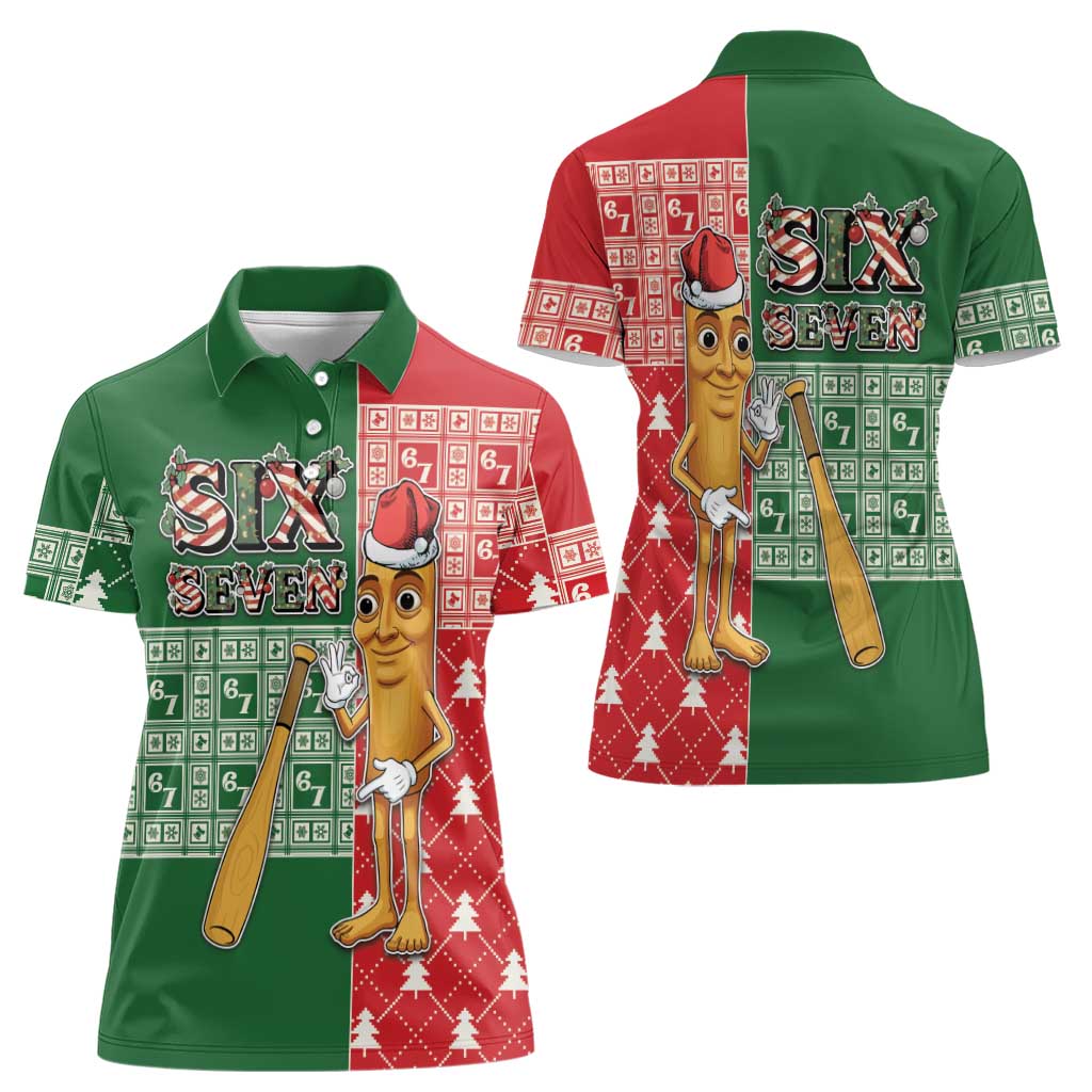 Six Seven Christmas Women Polo Shirt Funny Tung Tung Tung Sahur - Wonder Print Shop