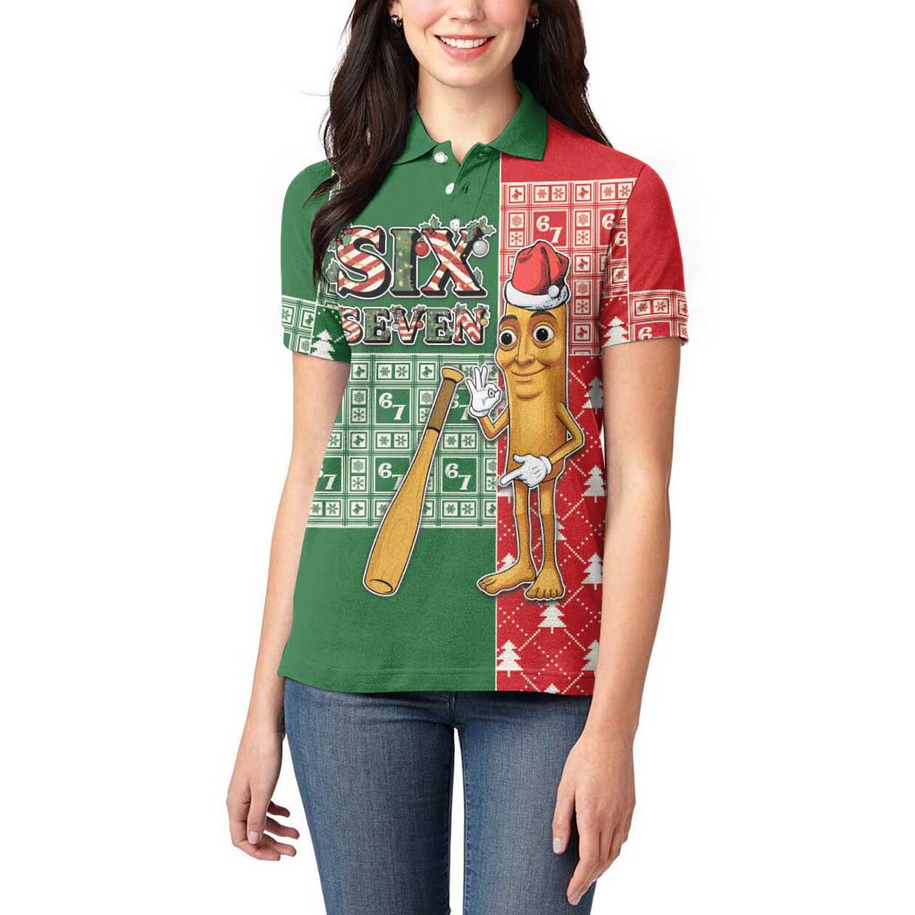 Six Seven Christmas Women Polo Shirt Funny Tung Tung Tung Sahur - Wonder Print Shop