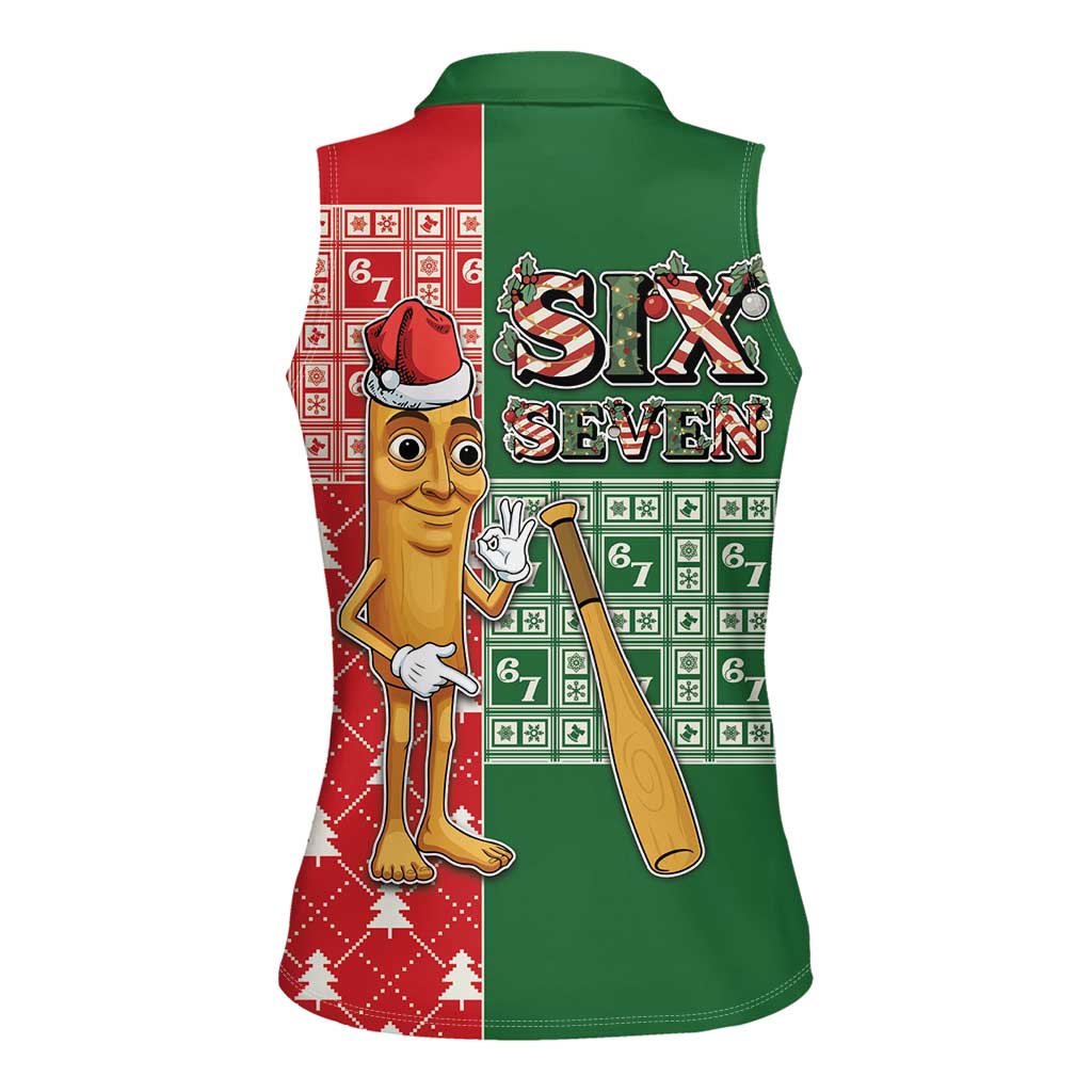 Six Seven Christmas Women Sleeveless Polo Shirt Funny Tung Tung Tung Sahur - Wonder Print Shop