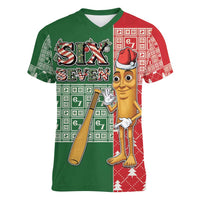 Six Seven Christmas Women V-Neck T-Shirt Funny Tung Tung Tung Sahur - Wonder Print Shop
