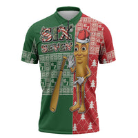 Six Seven Christmas Zipper Polo Shirt Funny Tung Tung Tung Sahur - Wonder Print Shop