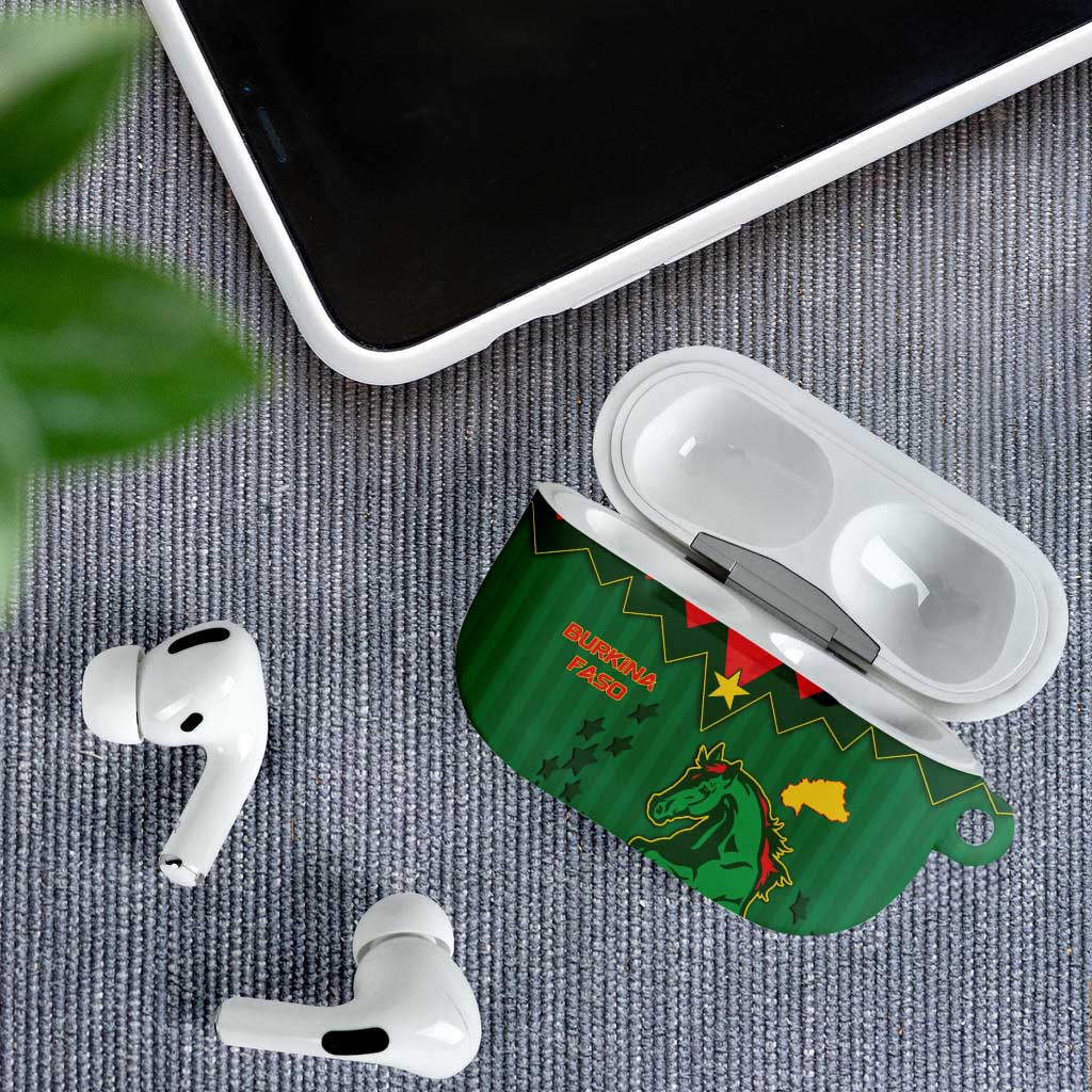 Football Burkina Faso AirPods Case Rising Star And Horse Sport Style - Wonder Print Shop