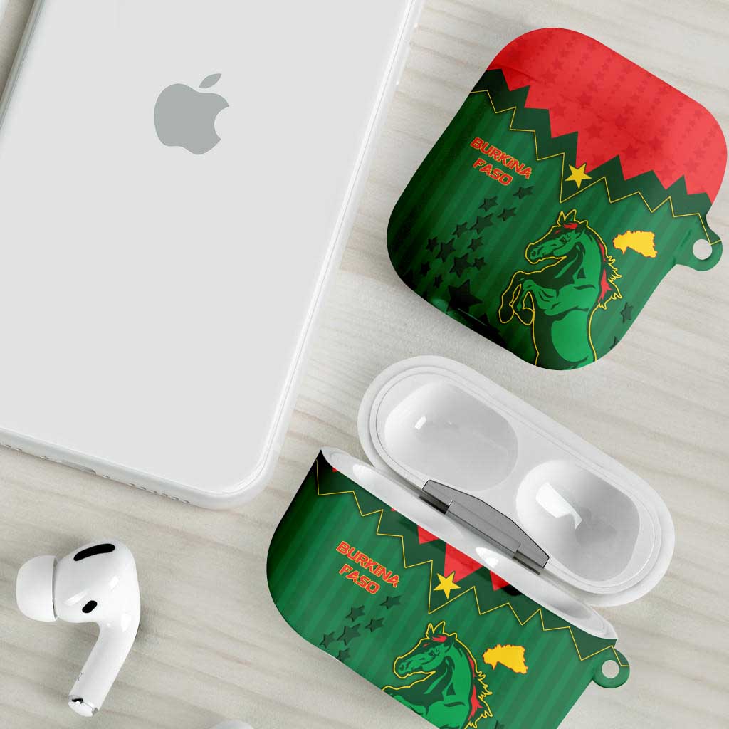 Football Burkina Faso AirPods Case Rising Star And Horse Sport Style - Wonder Print Shop