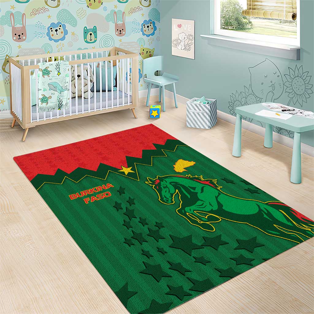 Football Burkina Faso Area Rug Rising Star And Horse Sport Style - Wonder Print Shop