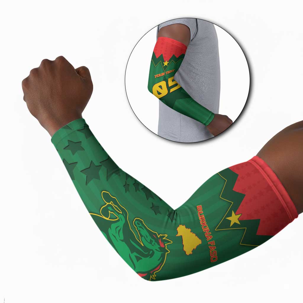 Custom Football Burkina Faso Arm Sleeves Rising Star And Horse Sport Style - Wonder Print Shop