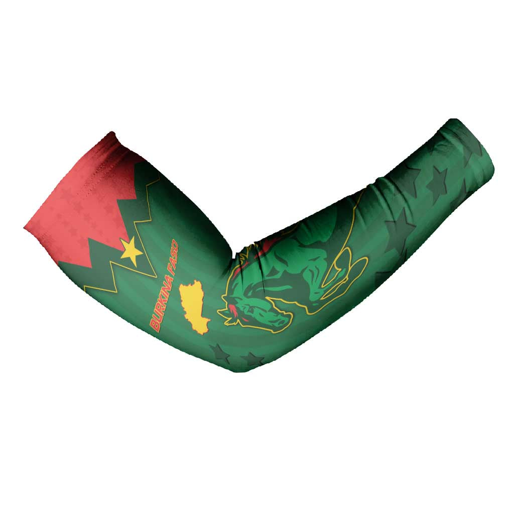 Custom Football Burkina Faso Arm Sleeves Rising Star And Horse Sport Style - Wonder Print Shop
