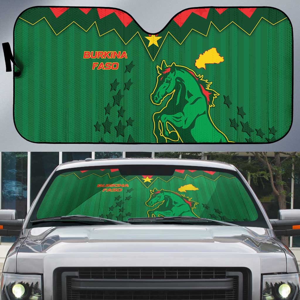 Football Burkina Faso Auto Sun Shade Rising Star And Horse Sport Style - Wonder Print Shop