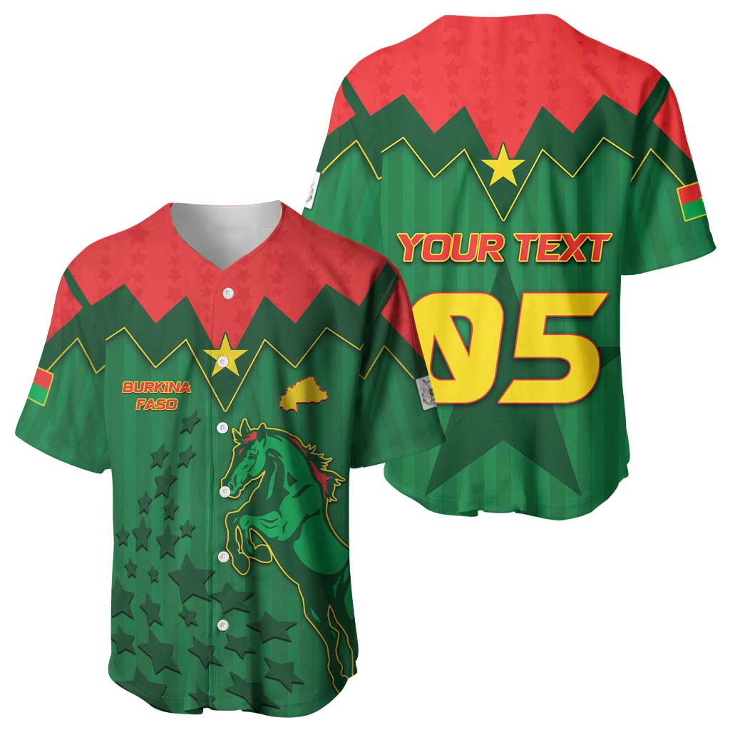 Custom Football Burkina Faso Baseball Jersey Rising Star And Horse Sport Style - Wonder Print Shop