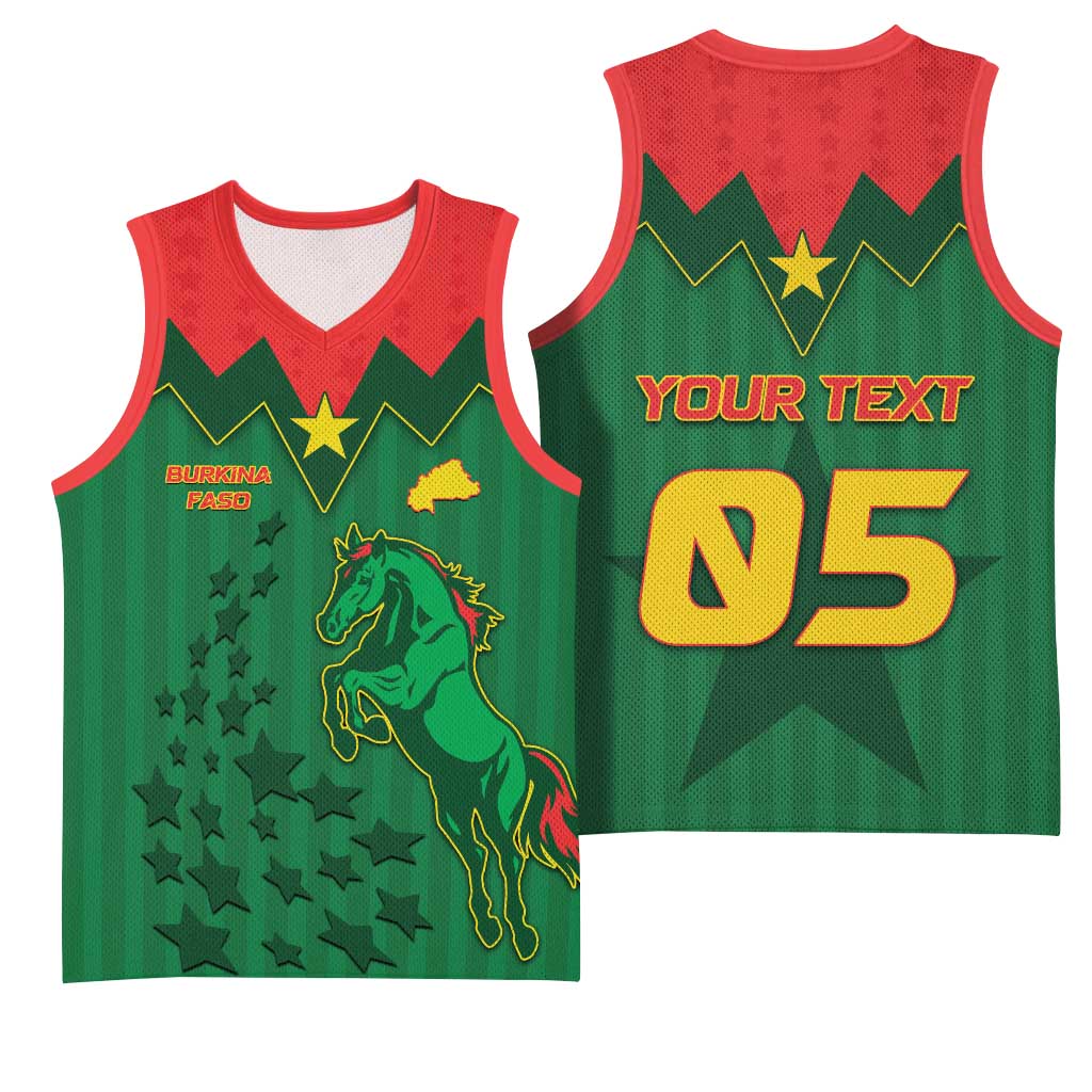Custom Football Burkina Faso Basketball Jersey Rising Star And Horse Sport Style - Wonder Print Shop