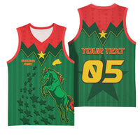 Custom Football Burkina Faso Basketball Jersey Rising Star And Horse Sport Style - Wonder Print Shop