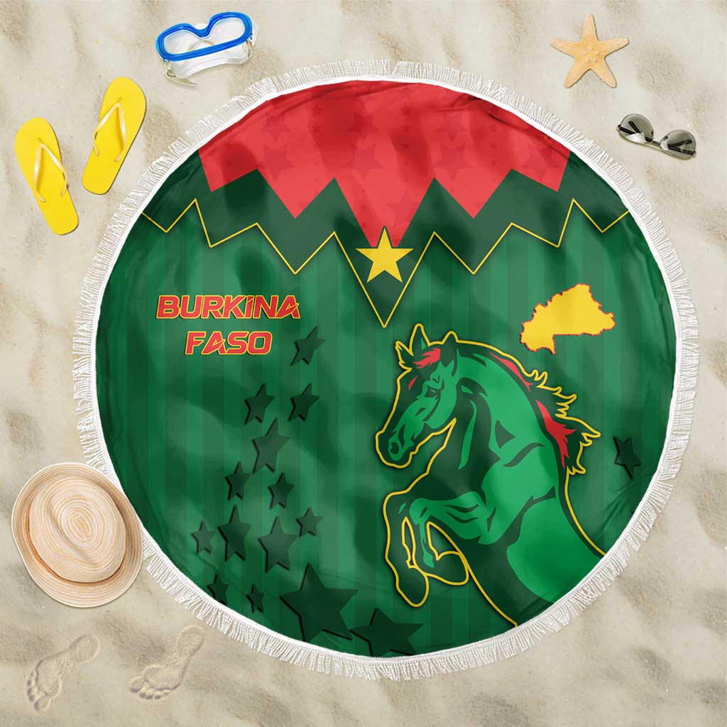 Football Burkina Faso Beach Blanket Rising Star And Horse Sport Style - Wonder Print Shop