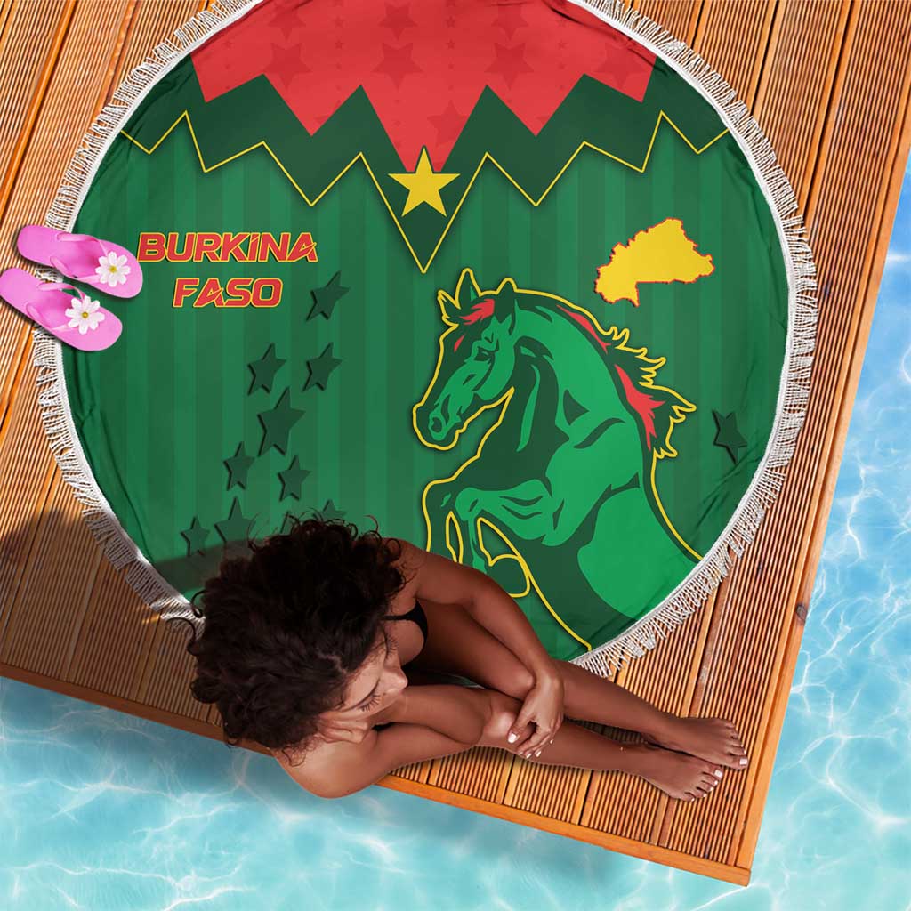 Football Burkina Faso Beach Blanket Rising Star And Horse Sport Style - Wonder Print Shop