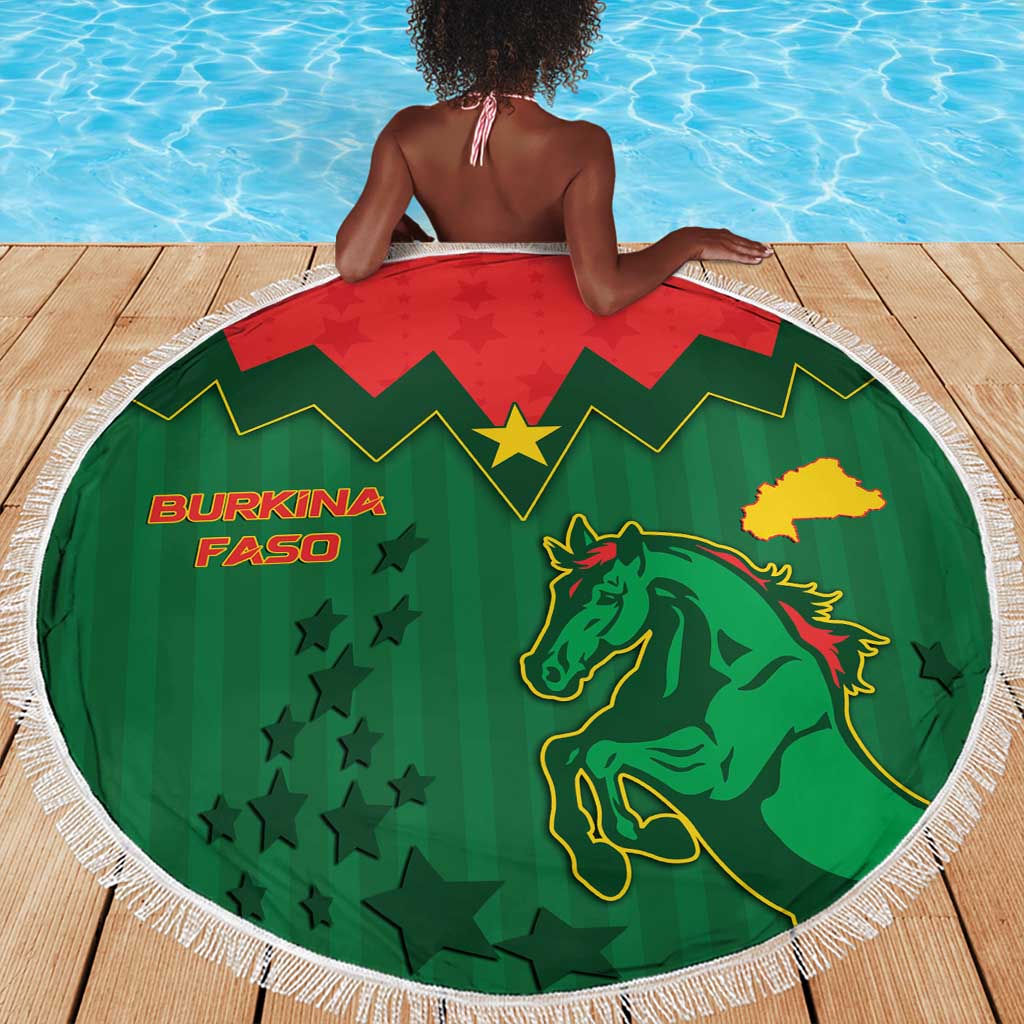 Football Burkina Faso Beach Blanket Rising Star And Horse Sport Style - Wonder Print Shop