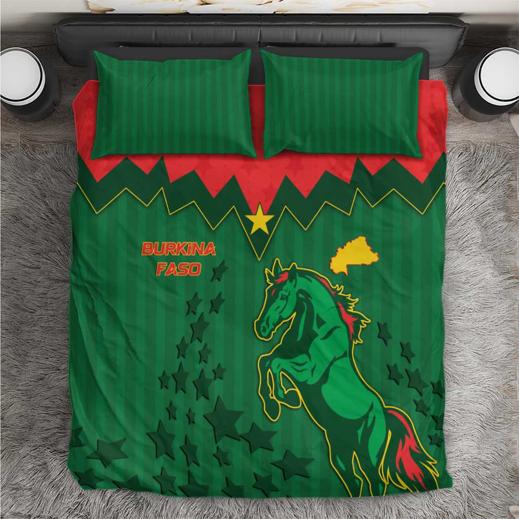 Football Burkina Faso Bedding Set Rising Star And Horse Sport Style - Wonder Print Shop