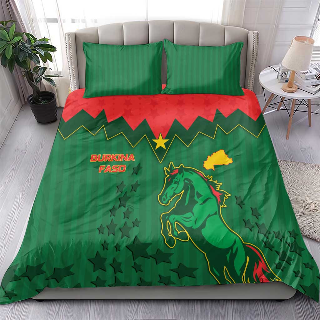 Football Burkina Faso Bedding Set Rising Star And Horse Sport Style - Wonder Print Shop