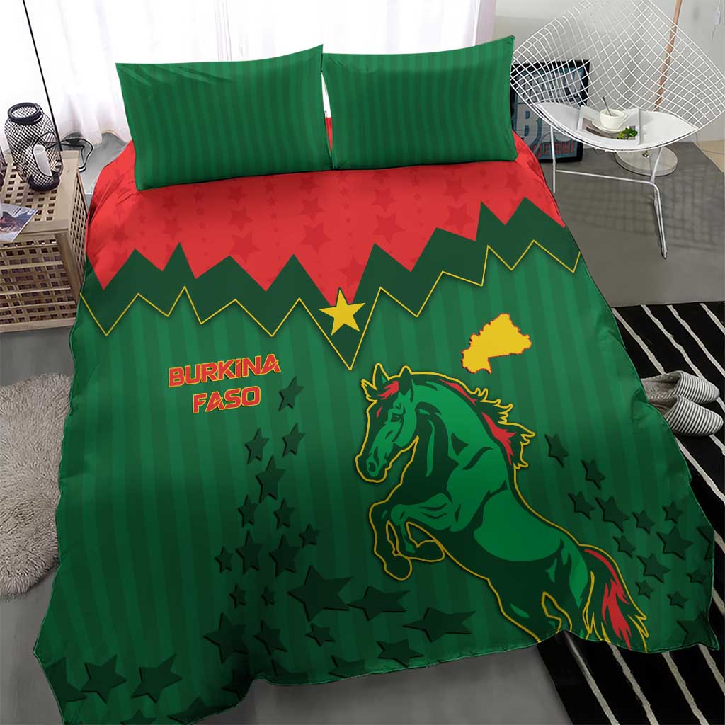 Football Burkina Faso Bedding Set Rising Star And Horse Sport Style - Wonder Print Shop
