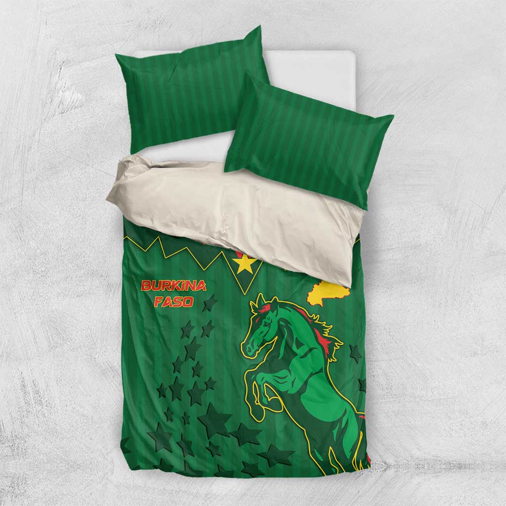 Football Burkina Faso Bedding Set Rising Star And Horse Sport Style - Wonder Print Shop