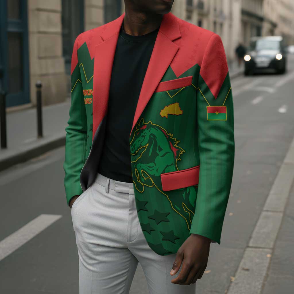 Custom Football Burkina Faso Blazer Rising Star And Horse Sport Style - Wonder Print Shop
