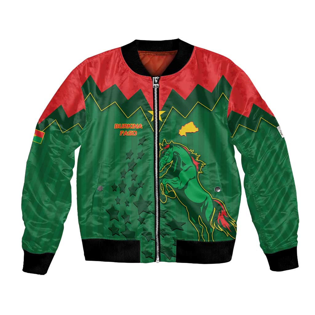 Custom Football Burkina Faso Bomber Jacket Rising Star And Horse Sport Style - Wonder Print Shop