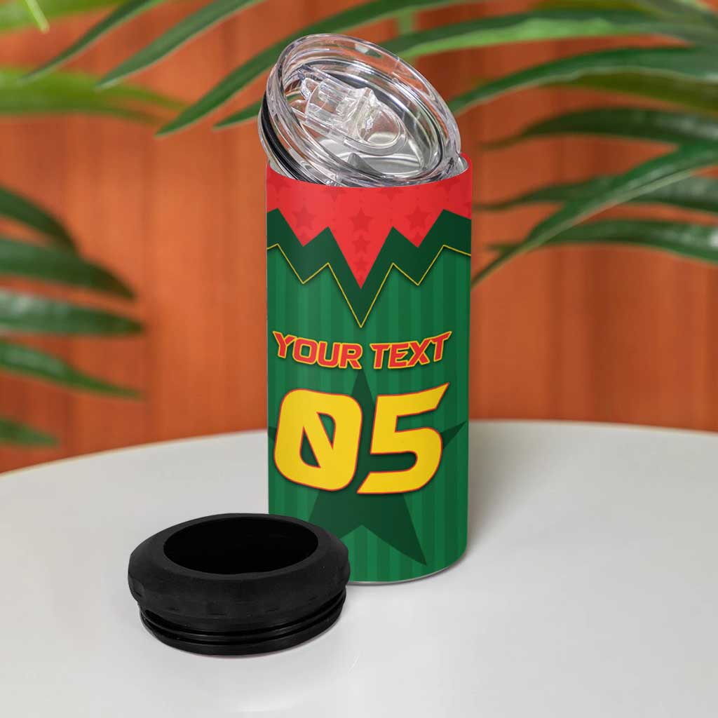 Custom Football Burkina Faso 4 in 1 Can Cooler Tumbler Rising Star And Horse Sport Style - Wonder Print Shop