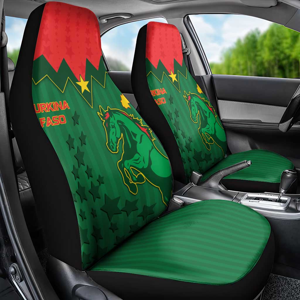 Football Burkina Faso Car Seat Cover Rising Star And Horse Sport Style - Wonder Print Shop