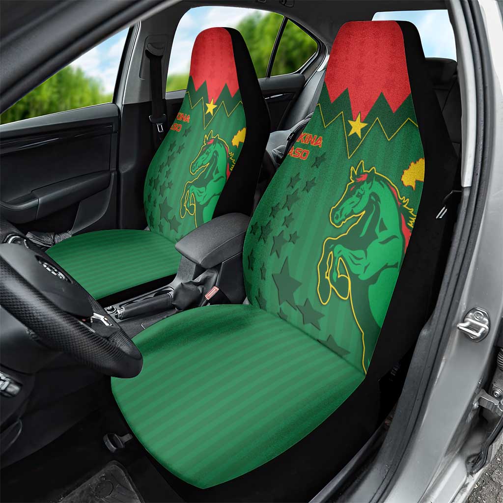 Football Burkina Faso Car Seat Cover Rising Star And Horse Sport Style - Wonder Print Shop