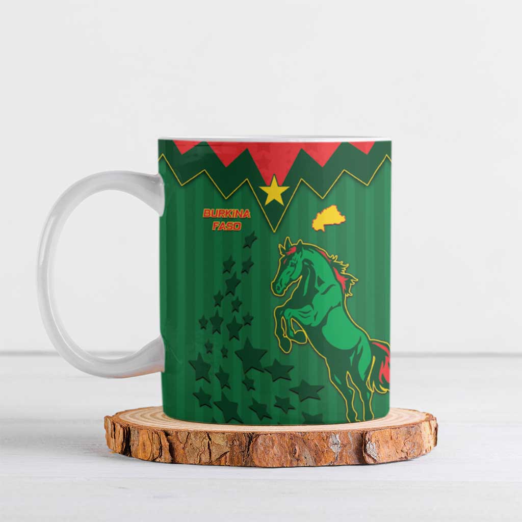 Custom Football Burkina Faso Ceramic Mug Rising Star And Horse Sport Style - Wonder Print Shop
