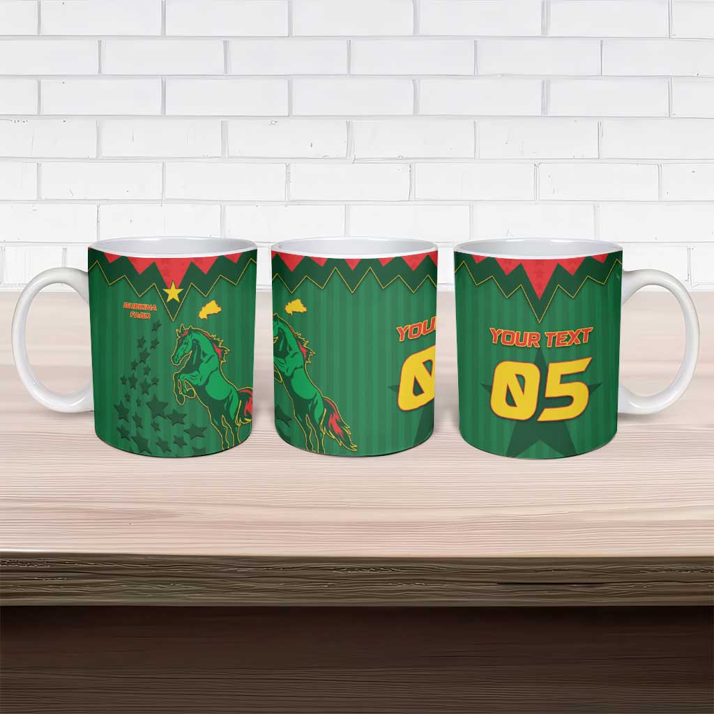 Custom Football Burkina Faso Ceramic Mug Rising Star And Horse Sport Style - Wonder Print Shop
