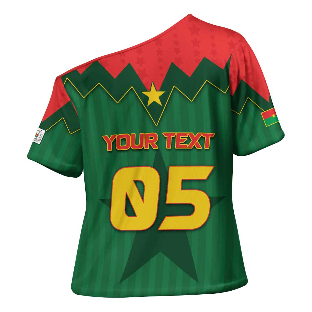 Custom Football Burkina Faso Cross Shoulder Shirt Rising Star And Horse Sport Style - Wonder Print Shop