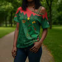 Custom Football Burkina Faso Cross Shoulder Shirt Rising Star And Horse Sport Style - Wonder Print Shop