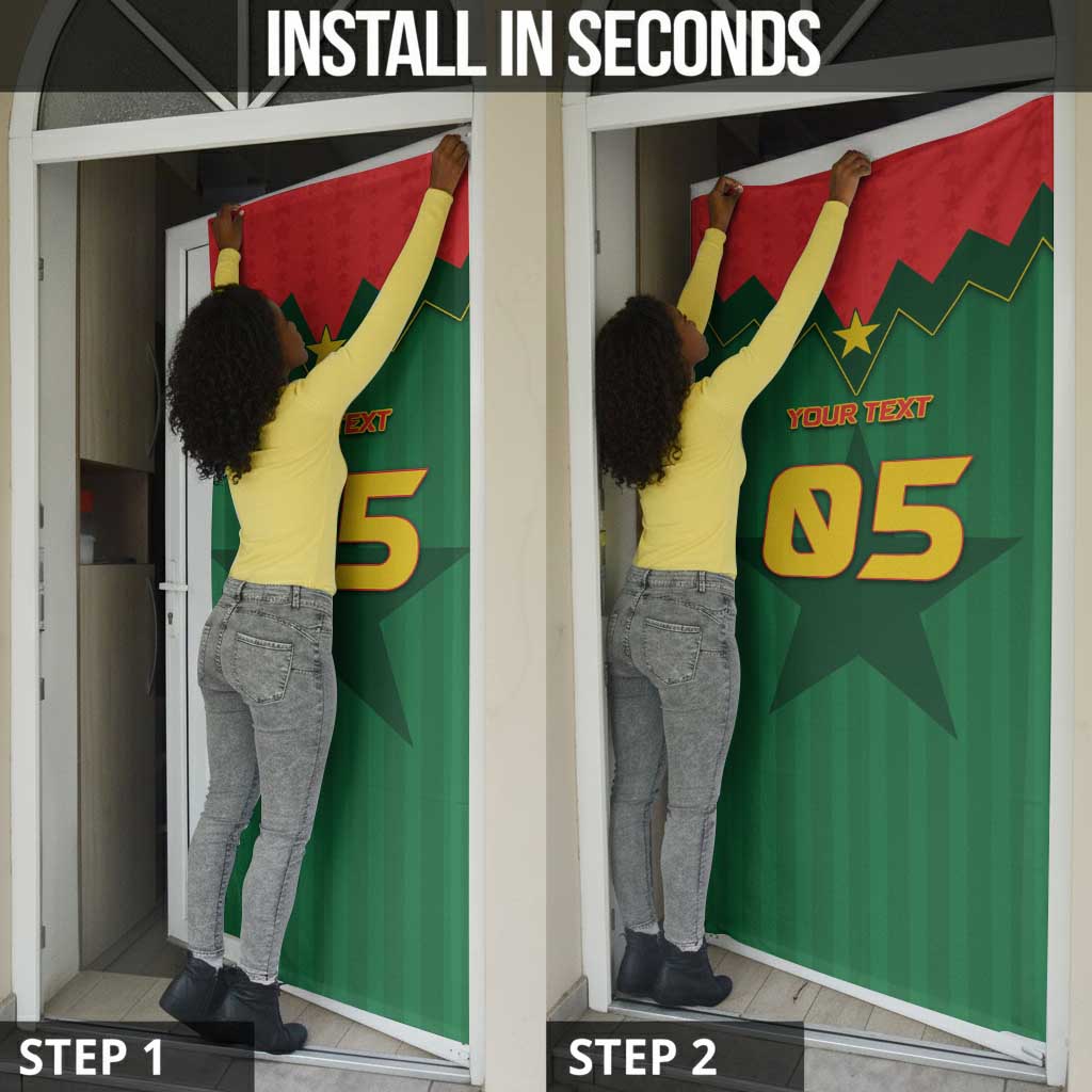 Custom Football Burkina Faso Door Cover Rising Star And Horse Sport Style - Wonder Print Shop