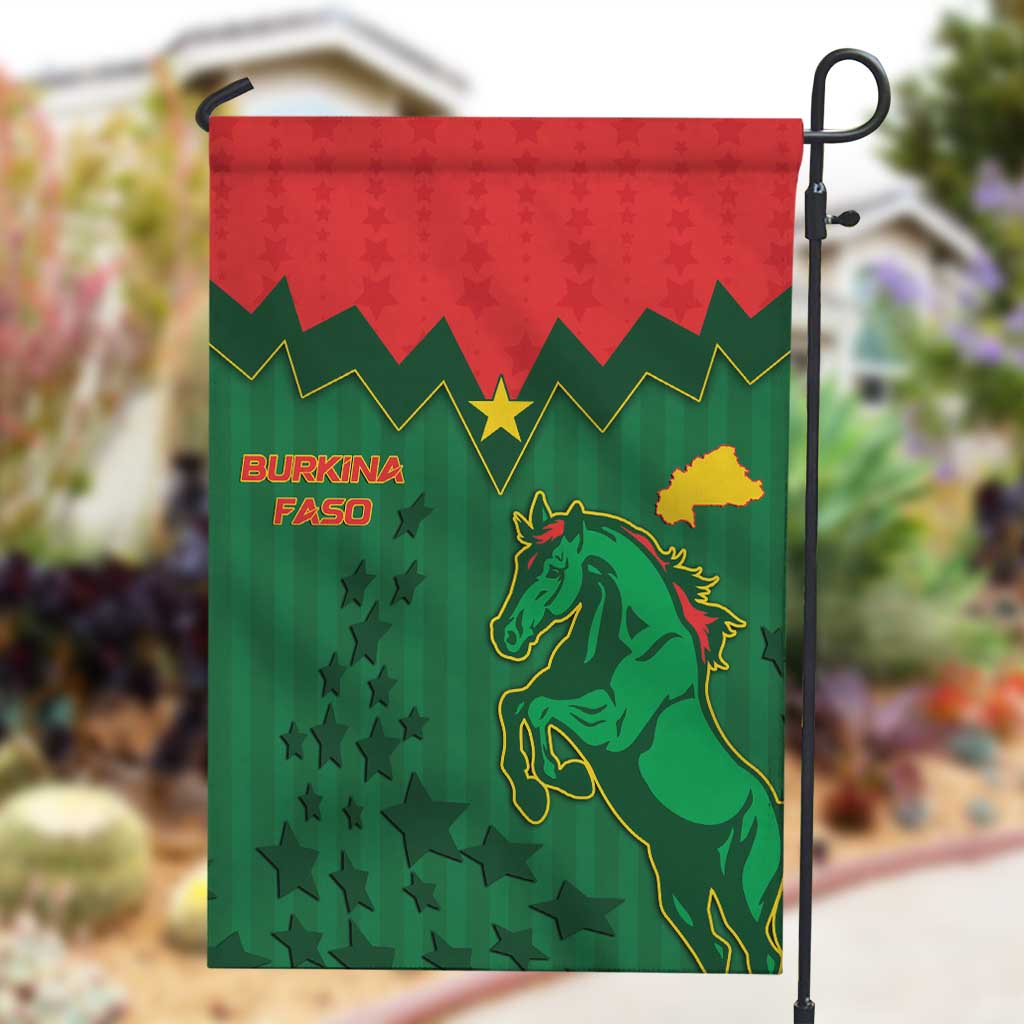 Football Burkina Faso Garden Flag Rising Star And Horse Sport Style - Wonder Print Shop