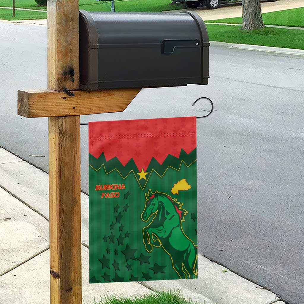 Football Burkina Faso Garden Flag Rising Star And Horse Sport Style - Wonder Print Shop