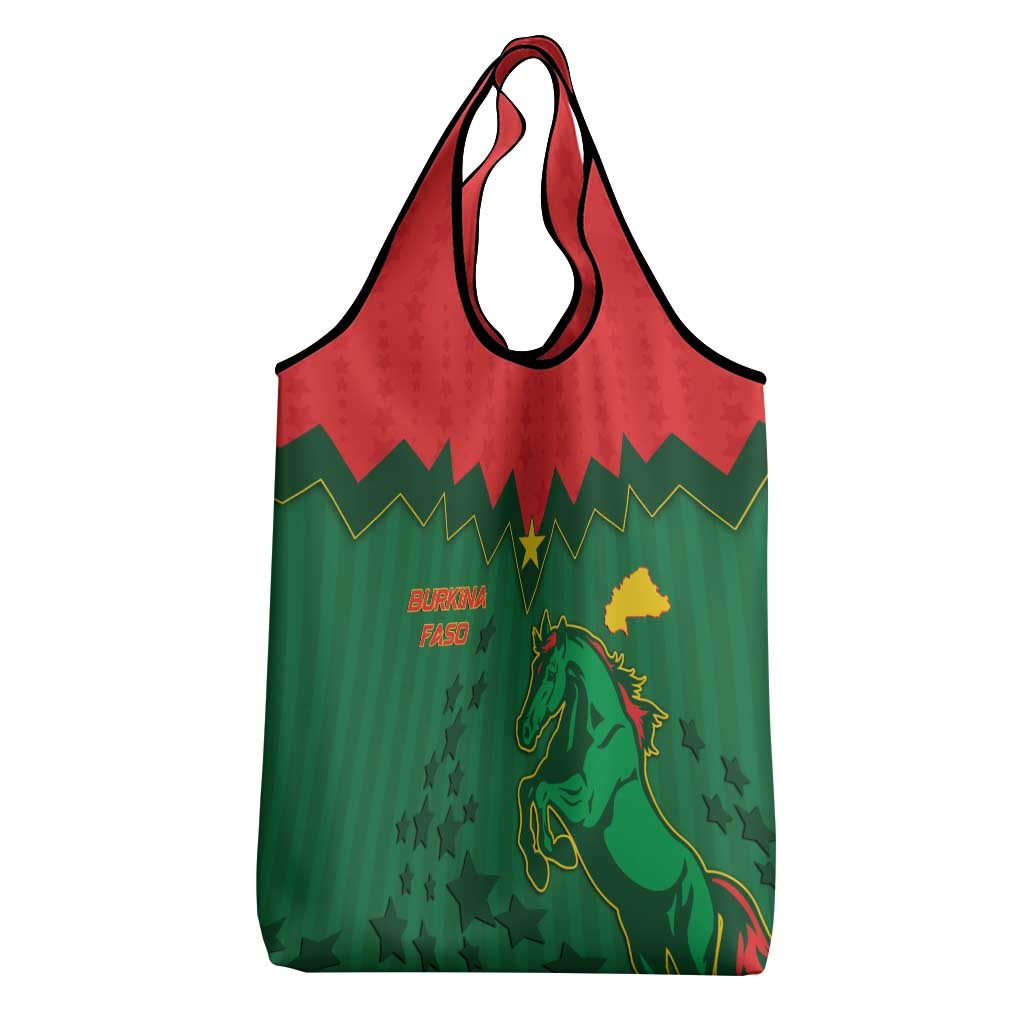 Football Burkina Faso Grocery Bag Rising Star And Horse Sport Style - Wonder Print Shop