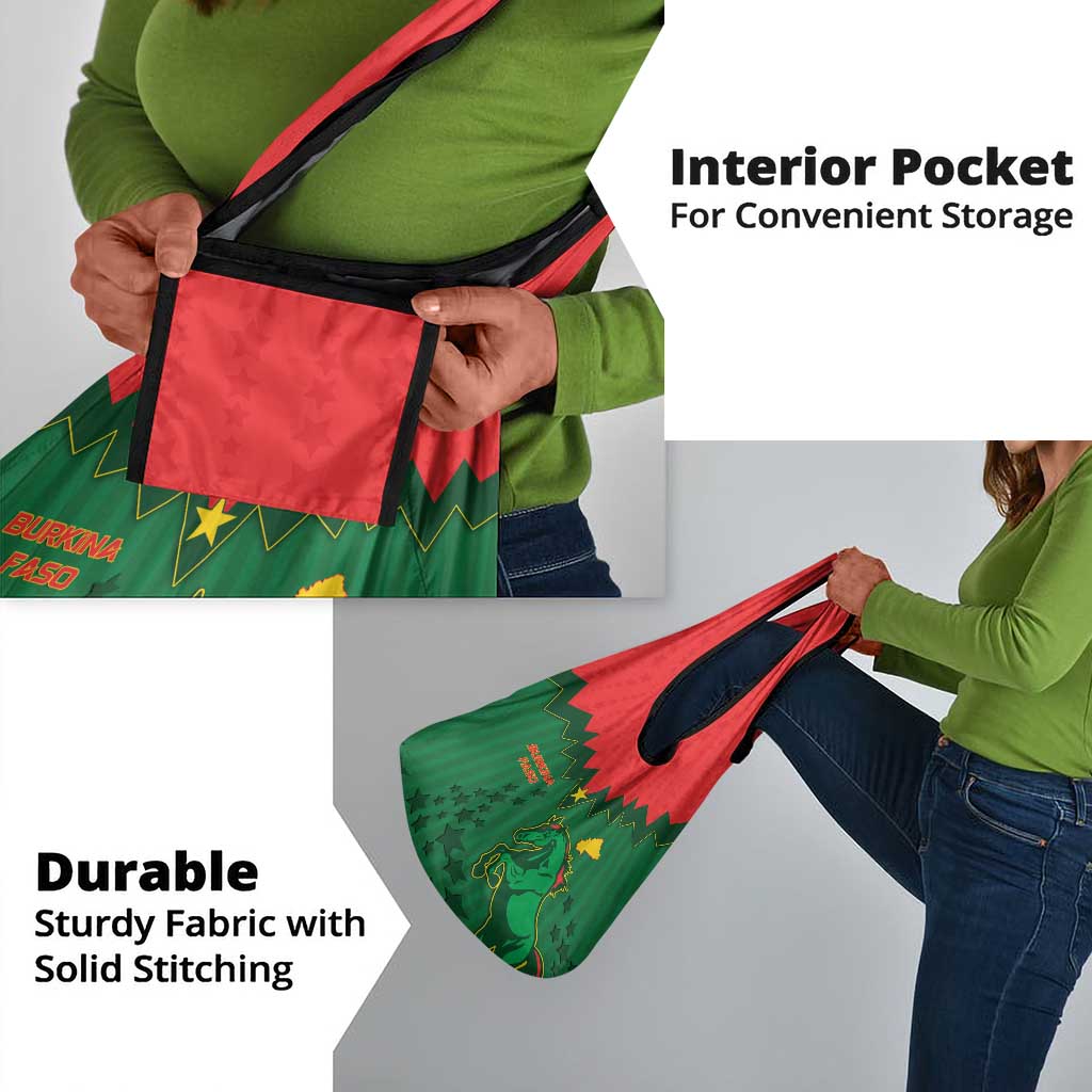 Football Burkina Faso Grocery Bag Rising Star And Horse Sport Style - Wonder Print Shop