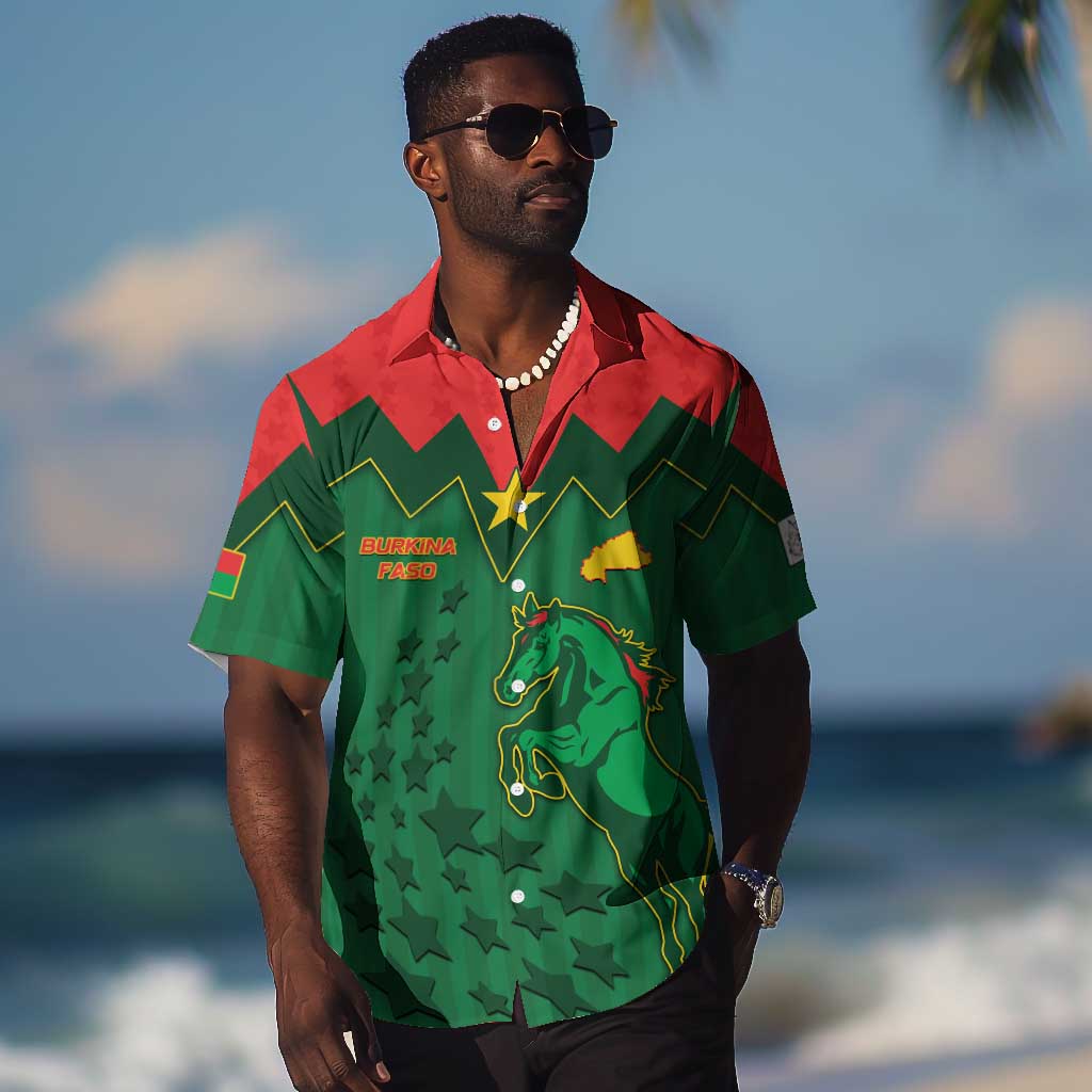 Custom Football Burkina Faso Hawaiian Shirt Rising Star And Horse Sport Style - Wonder Print Shop